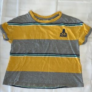 Closet clean out!  Junk Food Clothing Gray and Yellow Striped Atari Tee